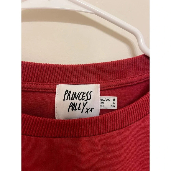 nyc princess polly red cropped long sleeve - Picture 2 of 3